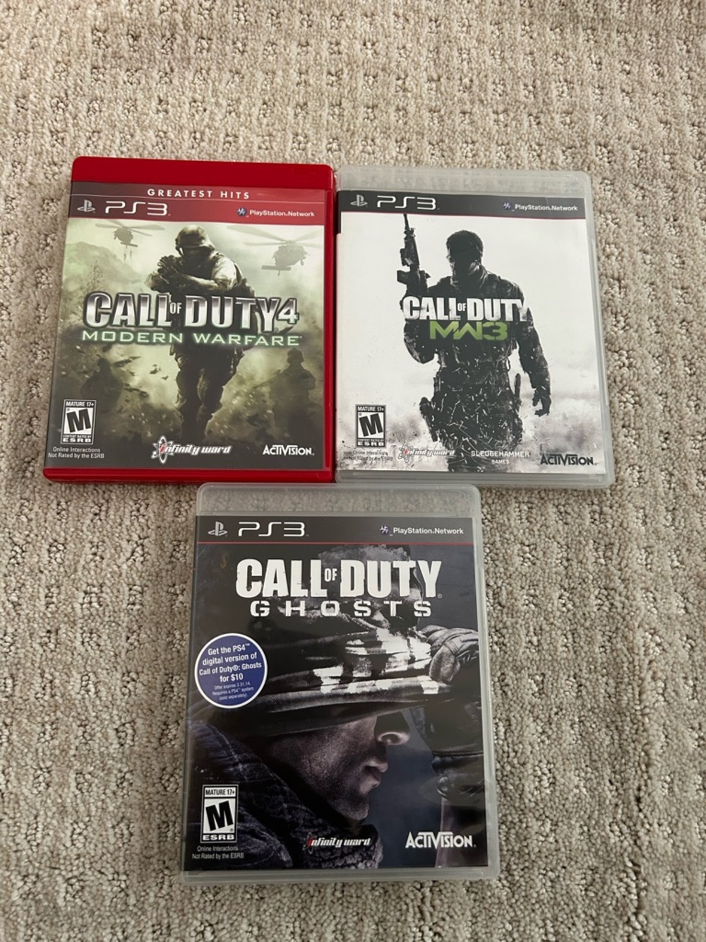 Call of Duty PS3 Game Bundle MW 3&4 and Ghosts